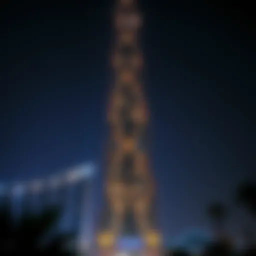 Aati Shining Tower at dusk showcasing its luminous facade