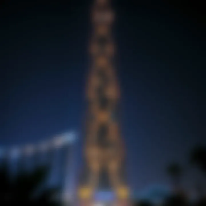 Aati Shining Tower at dusk showcasing its luminous facade