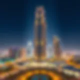 Majestic view of Ajman One Tower skyline