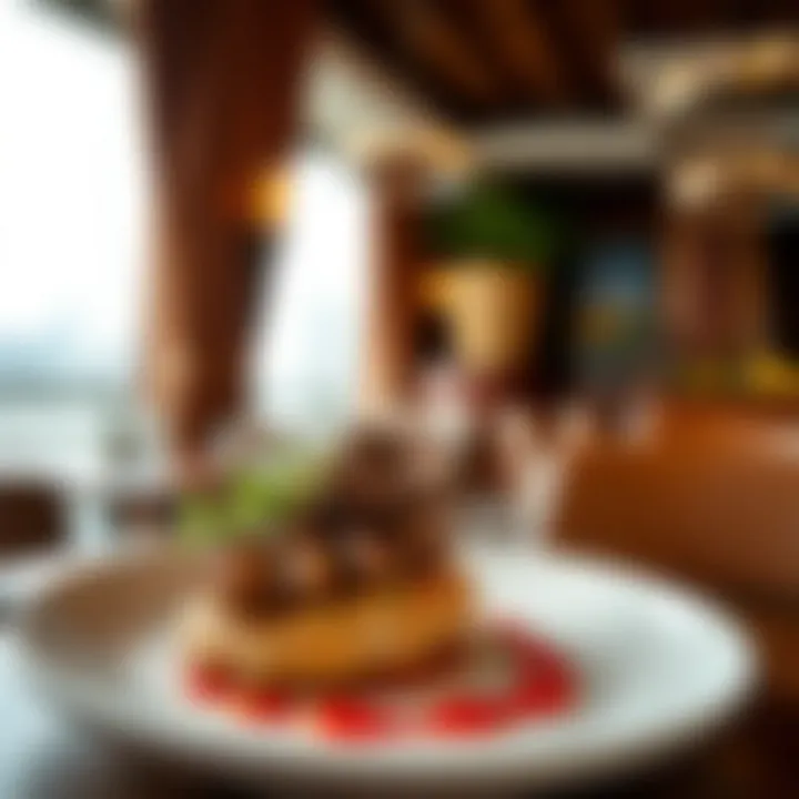 Artistic presentation of a dish at Al Beiruti