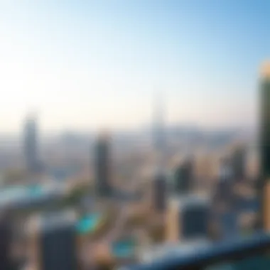 Panoramic view from Al Jaddaf Star Residence demonstrating Dubai's skyline