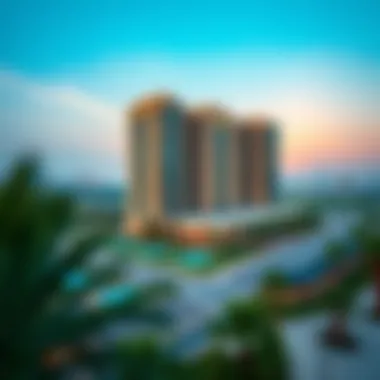 Panoramic view showcasing Al Kawakeb Building's surroundings