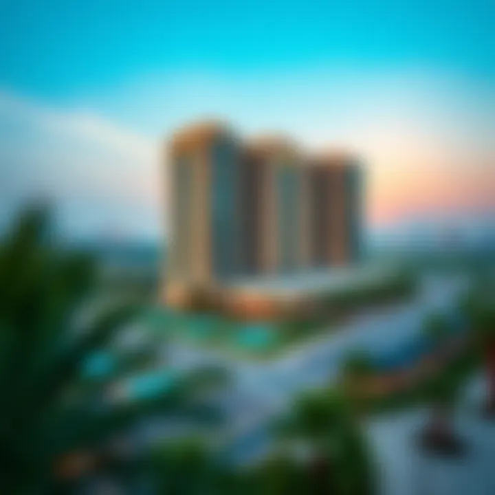 Panoramic view showcasing Al Kawakeb Building's surroundings
