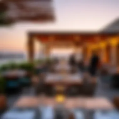 Outdoor Dining Experience at Al Safadi A stunning view of Al Safadi's outdoor dining area at The Pointe, showcasing the vibrant atmosphere.
