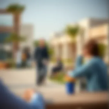 Residents engaging in community activities at Al Shaab Village