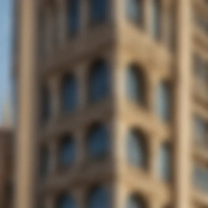 Close-up of architectural details on Al Wasl Tower