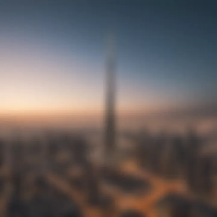 The skyline of Dubai featuring Al Wasl Tower