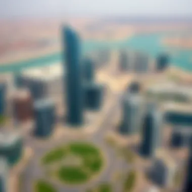 Aerial shot of Business Bay demonstrating its vibrant urban landscape