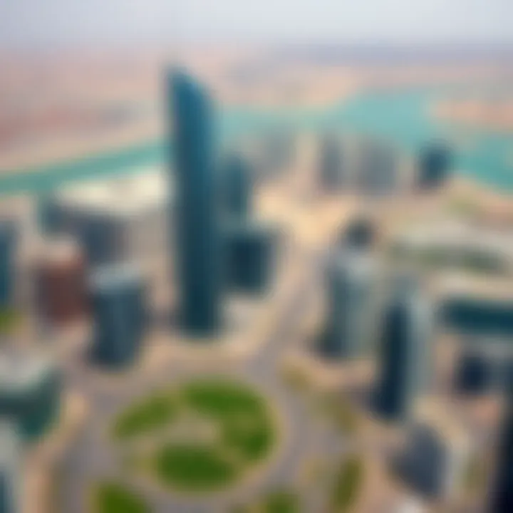 Aerial shot of Business Bay demonstrating its vibrant urban landscape