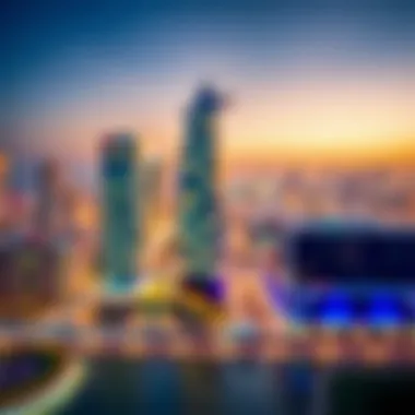 Business Bay area highlighting key landmarks near Ontario Tower