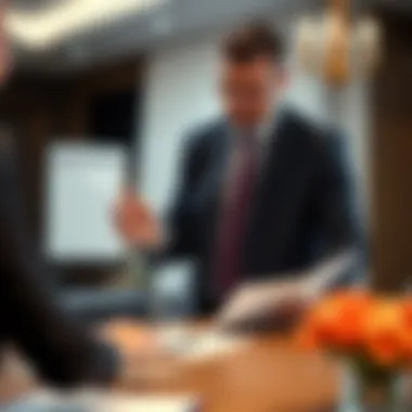 A legal professional explaining employment rights to an individual, highlighting key clauses.