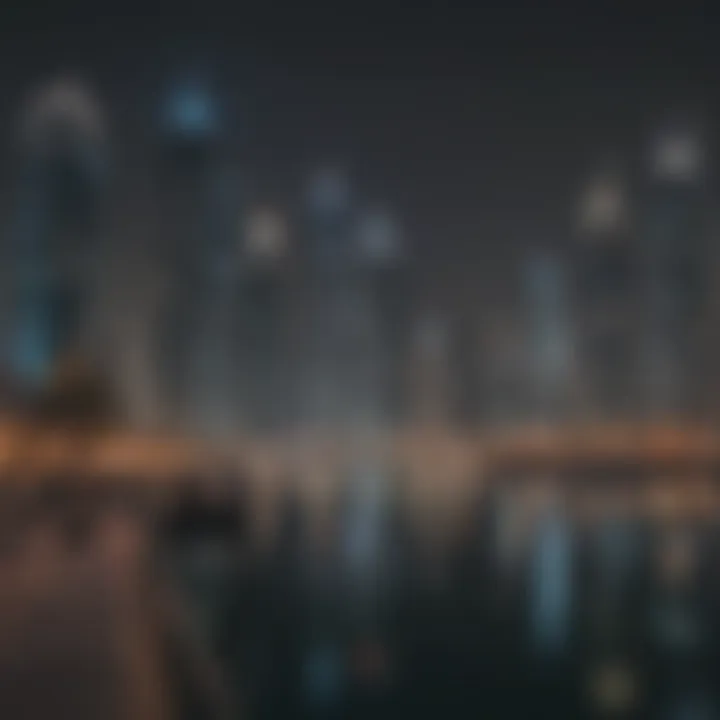 Enchanting view of the Dubai Marina skyline at night