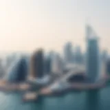 A panoramic view of the Dubai Marina skyline showcasing modern architecture