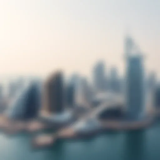 A panoramic view of the Dubai Marina skyline showcasing modern architecture