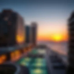 Stunning panoramic view of Emaar Beachfront Seapoint at sunset