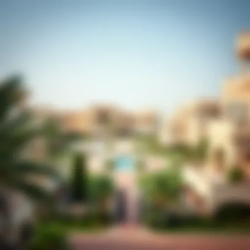 Aerial view showcasing the stunning architecture of Al Ameera Village.