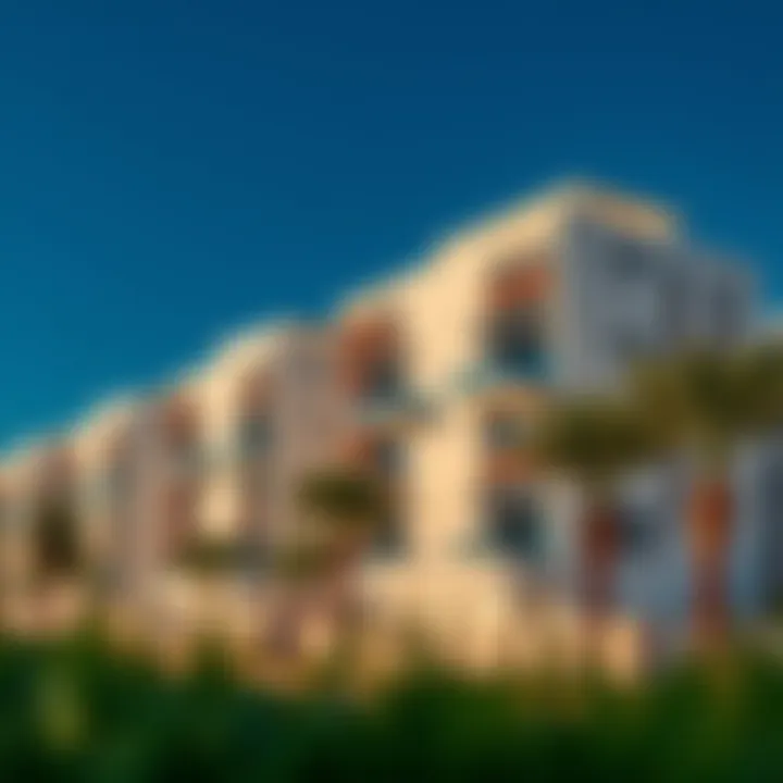 Modern residential buildings in Amwaj community