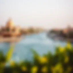 Scenic view of Amwaj waterfront with luxurious properties
