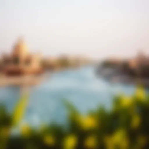 Scenic view of Amwaj waterfront with luxurious properties