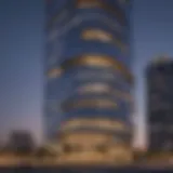 Stunning view of a Damac building at dusk