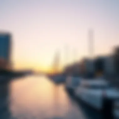 Sunset at Dubai Creek Marina A picturesque view of Dubai Creek Marina at sunset