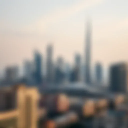 A panoramic view of Dubai's skyline showcasing iconic skyscrapers