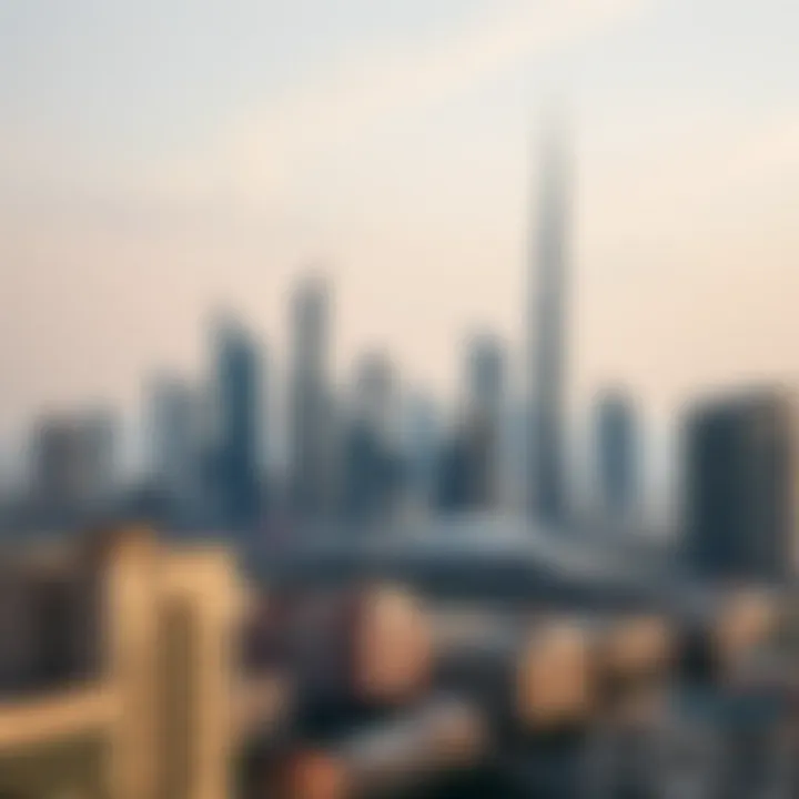 A panoramic view of Dubai's skyline showcasing iconic skyscrapers