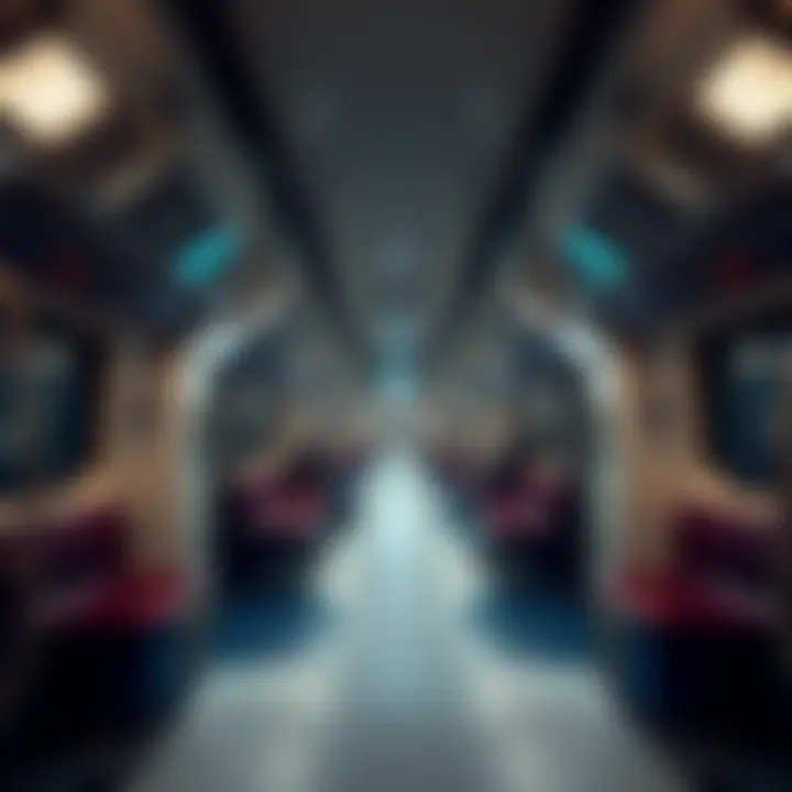 Interior of a Dubai Red Line Metro train during peak hours