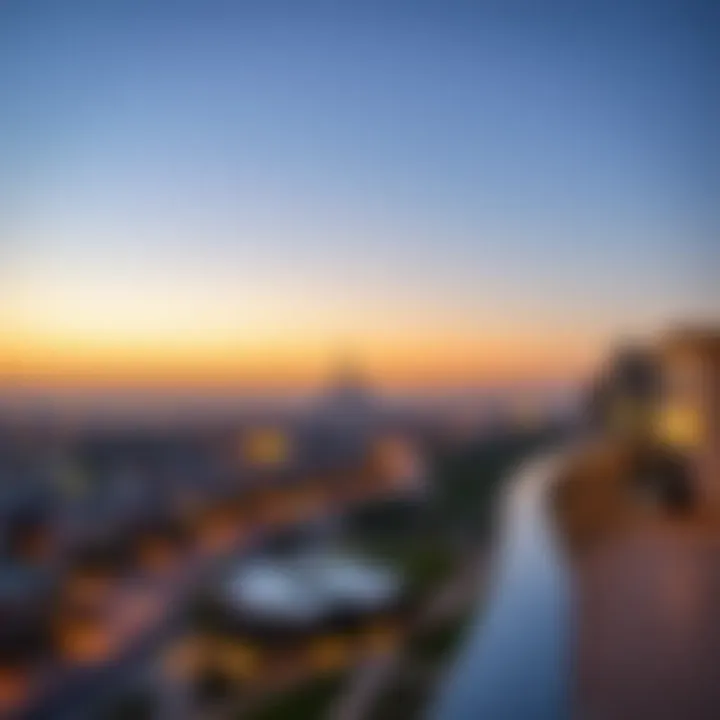 Panoramic landscape of Damac Hills Two highlighting the strategic location of Edge Rotana