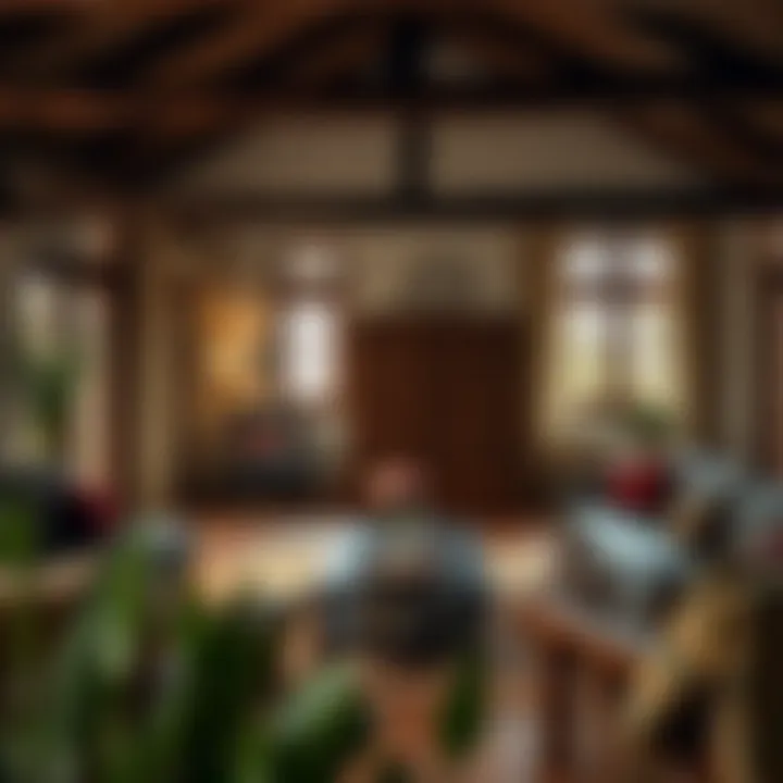 Cozy interior of a rented farmhouse