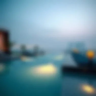 Opulent Private Pool with City View An opulent private pool setting with city view and luxury amenities