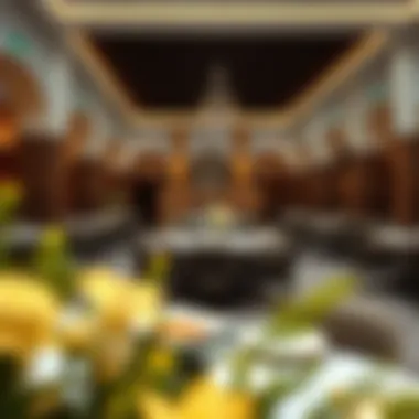 Dining area showcasing local cuisine in a Qusais hotel