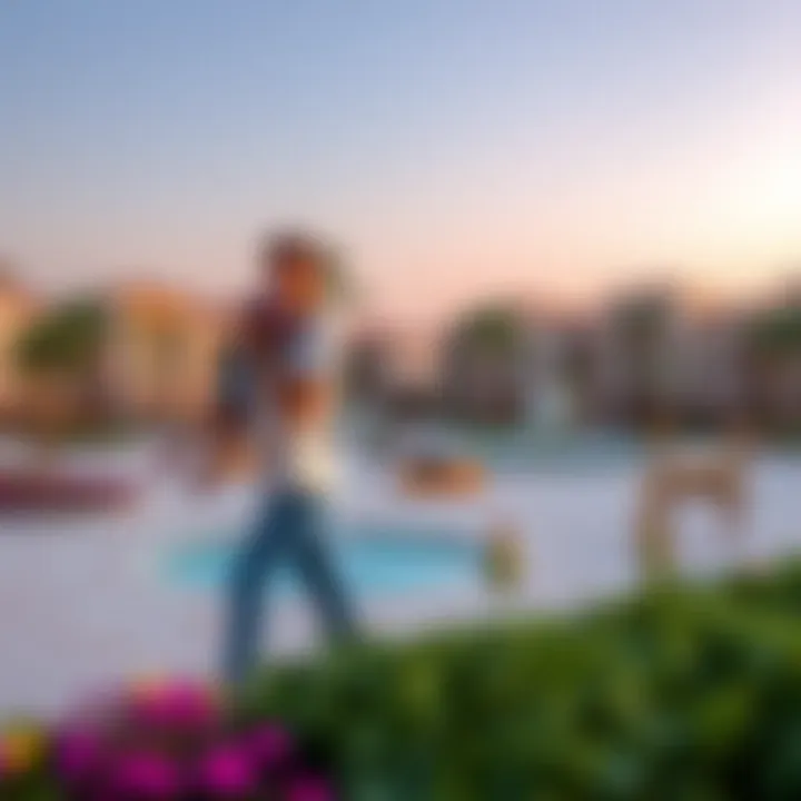 Community feature illustration depicting parks, recreational spaces, and family-friendly environments