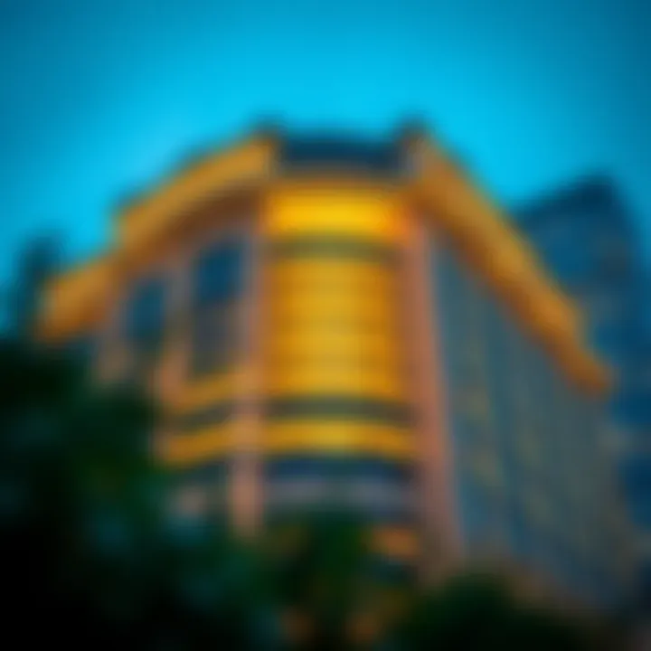 Architectural details highlighting the façade of Lake City Tower