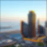 Panoramic view of Lake City Tower overlooking Jumeirah Lake Towers