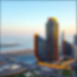 Panoramic view of Lake City Tower overlooking Jumeirah Lake Towers