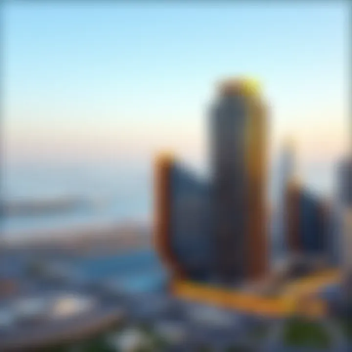 Panoramic view of Lake City Tower overlooking Jumeirah Lake Towers