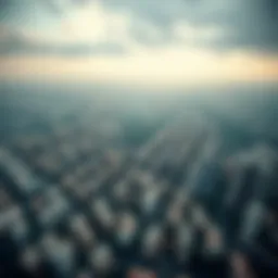 Aerial view of urban land development