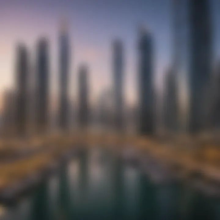 Panoramic view of Dubai Marina highlighting Liv Waterside's prime location