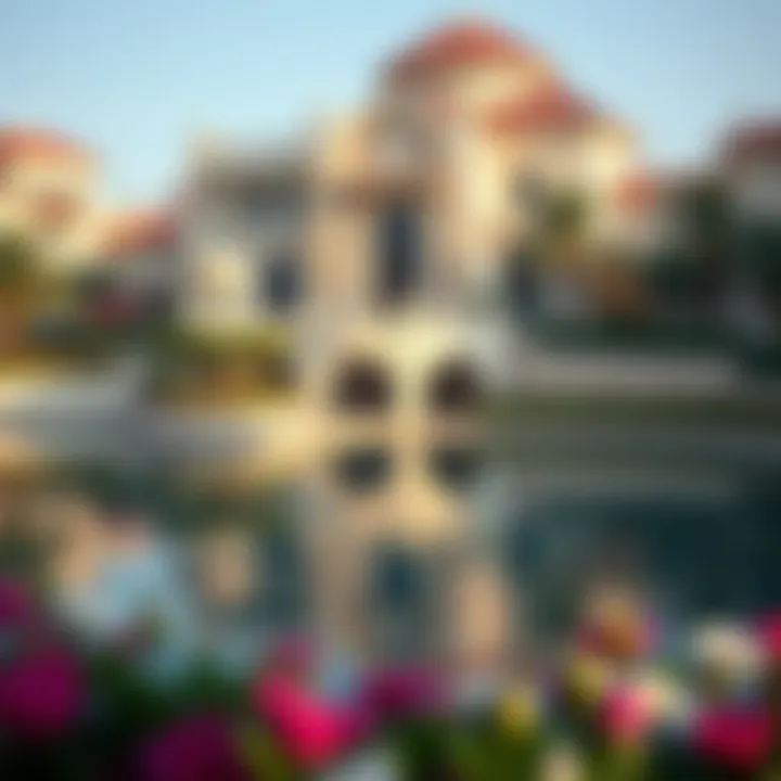 Architectural features surrounding Love Lake enhancing its charm