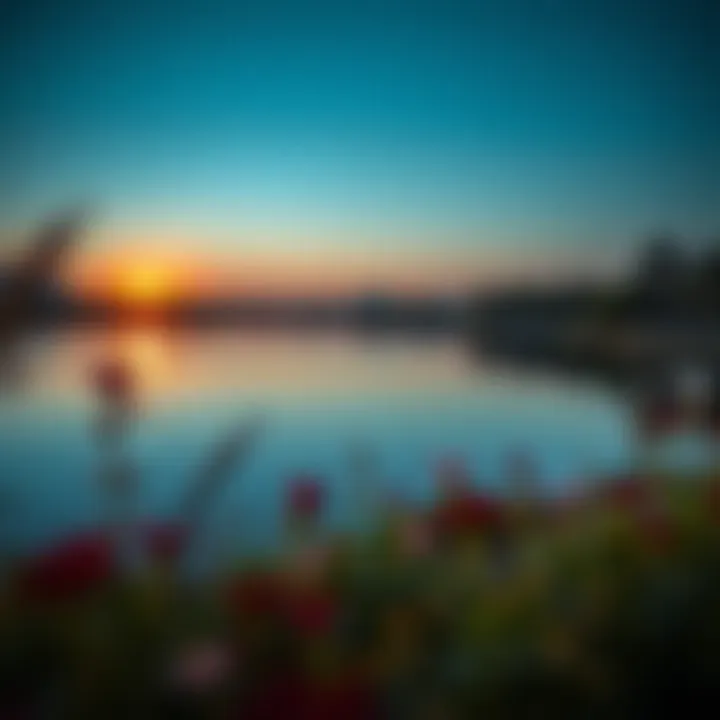 Stunning sunset over Love Lake highlighting its natural beauty