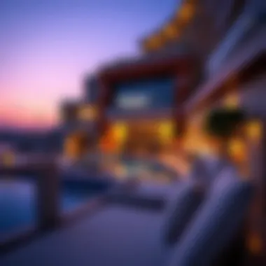 Luxurious view of Marina Hotel Apartments at dusk