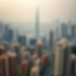 Aerial view of Dubai skyline showcasing residential buildings