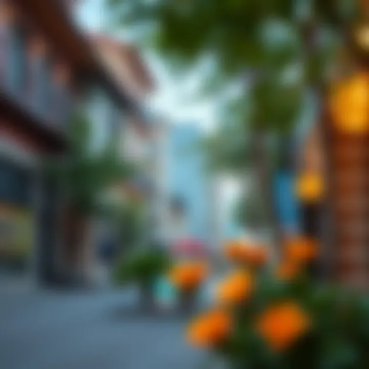 Vibrant neighborhood surrounding Olivia Residence, showcasing local attractions