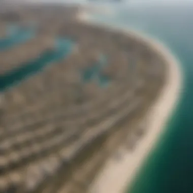 Aerial view of Palm Jumeirah showcasing its unique shape and luxurious villas