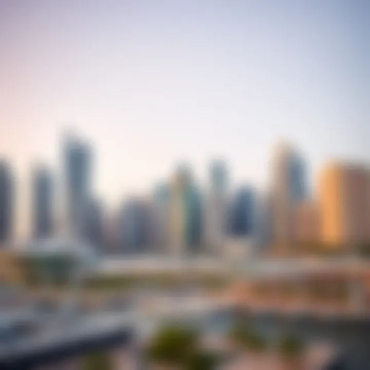 Skyline view of Dubai Marina showcasing modern architecture