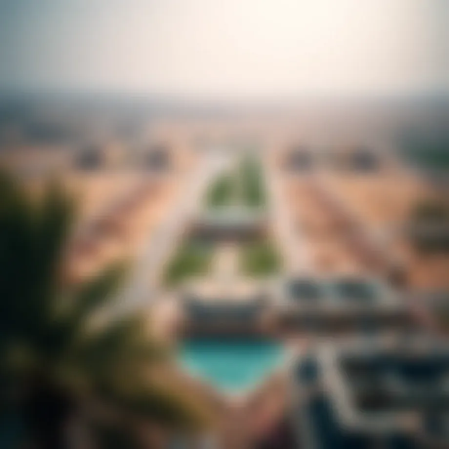 Aerial view of Al Marmoom showcasing expansive landscapes and real estate potential