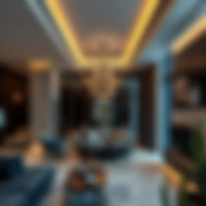 Interior of a luxurious apartment in Al Barsha reflecting contemporary design