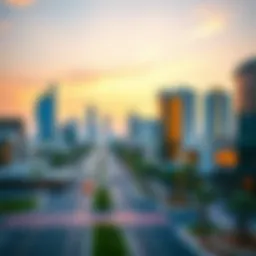 A vibrant skyline of Al Barsha showcasing modern architecture