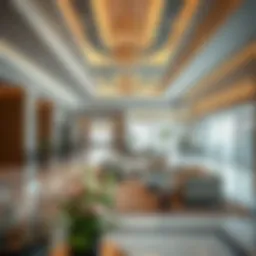 Luxurious lobby of Resivation Hotel Al Furjan